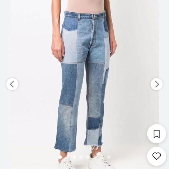 Hollister Denim - HOLLISTER & co. Patchwork Blue Jeans size 26 x 25 ultra high rise mom jean EUC